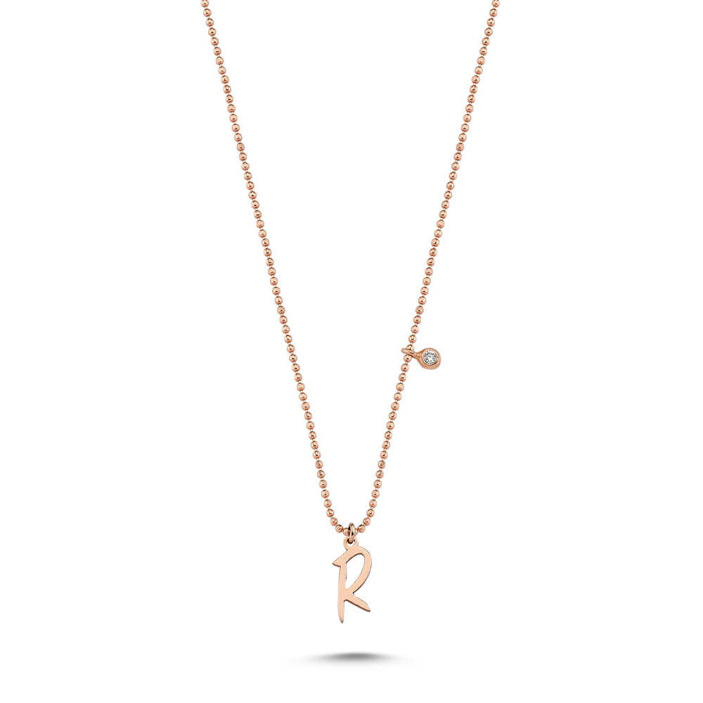 'A' INITIAL SINGLE DIAMOND & GOLD NECKLACE